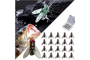 YTCPMHEA Bionic Fly Fishing Bait (20PCS) - 2024 New Trout Jigs Swimbaits Dry Flies Bass Fly Fishing Lures Kit, Saltwater ＆ Freshwater Flies Spinner Swim Baits Fly Fishing Hook Panfish Lures Set