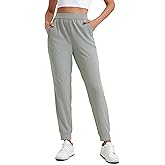 CRZ YOGA Comfy Ribbed Sweatpants Women High Waisted Lounge Casual Travel Joggers Sweat Pants with Pockets Sterling Large