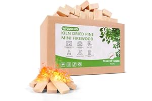 WFLUOLUO 3.5" Lengths Mini Fire Sticks Wood,Pine Kiln Dried Firewood,Small Barkless Kindling Logs,Solo Stove Accessories Prefect for Solo Stove Mesa,Tabletop Fire Pit,Pizza Oven,4 Lbs