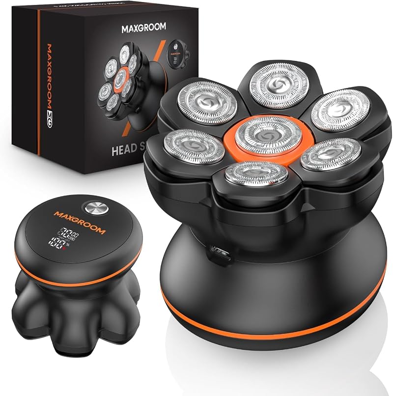 MAXGROOM Head Shavers for Men 7D Waterproof Magnetic Blades USB Type C