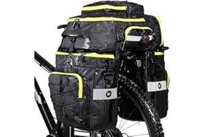 Rhinowalk Bike Pannier Bag Set for Bicycle Cargo Rack Saddle Bag Shoulder Bag Laptop Pannier Rack Bicycle Bag Professional Cycling Accessories 3 in 1