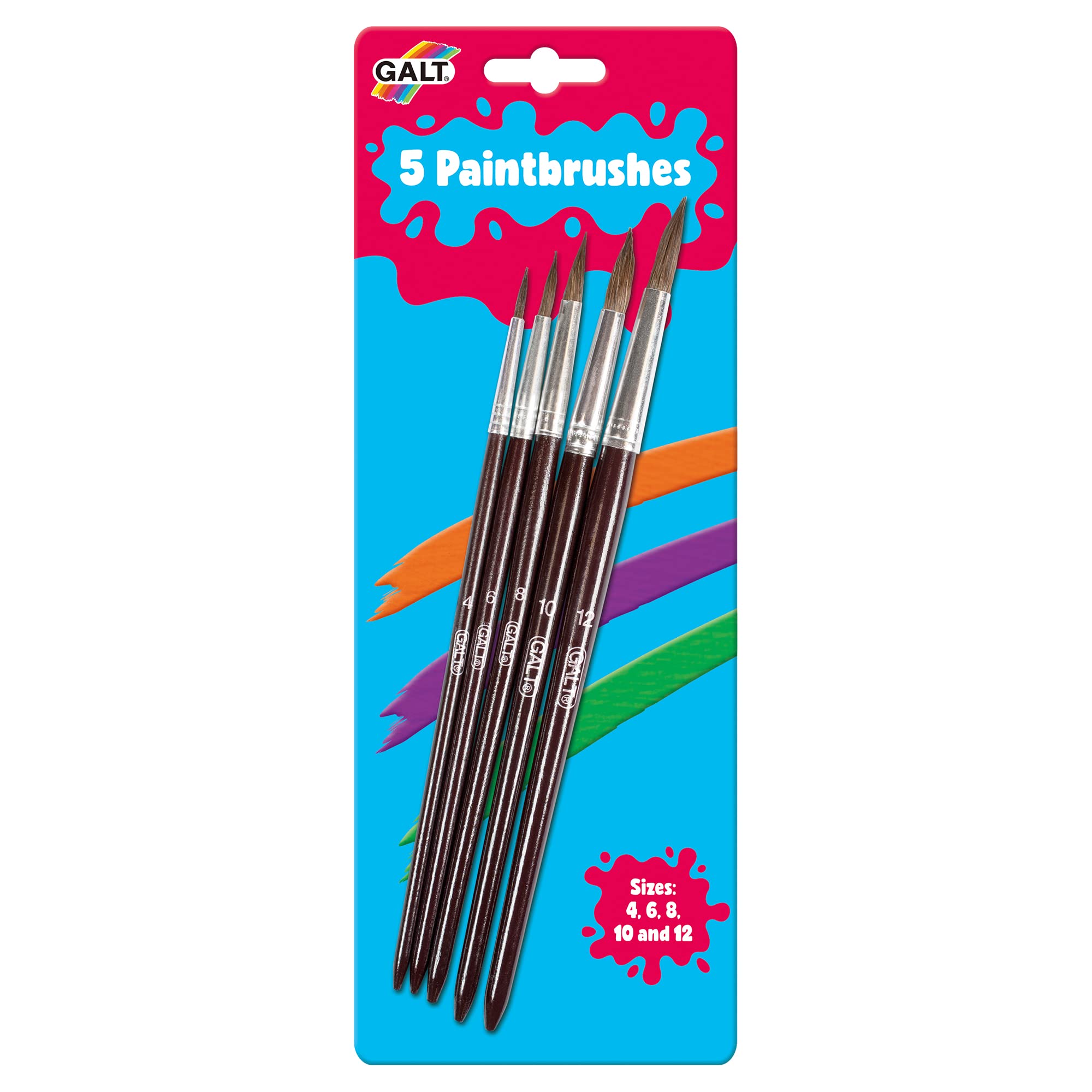 Galt Toys, Five Paint Brushes, Childrens Paint Brushes, Ages 6 Years Plus