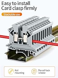 Erayco UK2.5B-GR DIN Rail Terminal Block, Screw