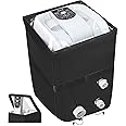 TOHONFOO Hot Tub Spa Heater Pump Cover, Heavy Duty Inflatable Hot Tub Pump Cover with Zipper Opening and Transparent PVC Top Window for Multiple Hot Tub Spa Heater Pump on Market(Black, Cover only)