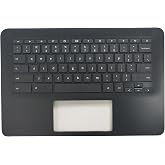 Jxjslp Palmrest with Keyboard for HP Chromebook 14 G7,Black | Keyboard Assembly,Upper Case Top Cover Replacement,P/N M47207-001