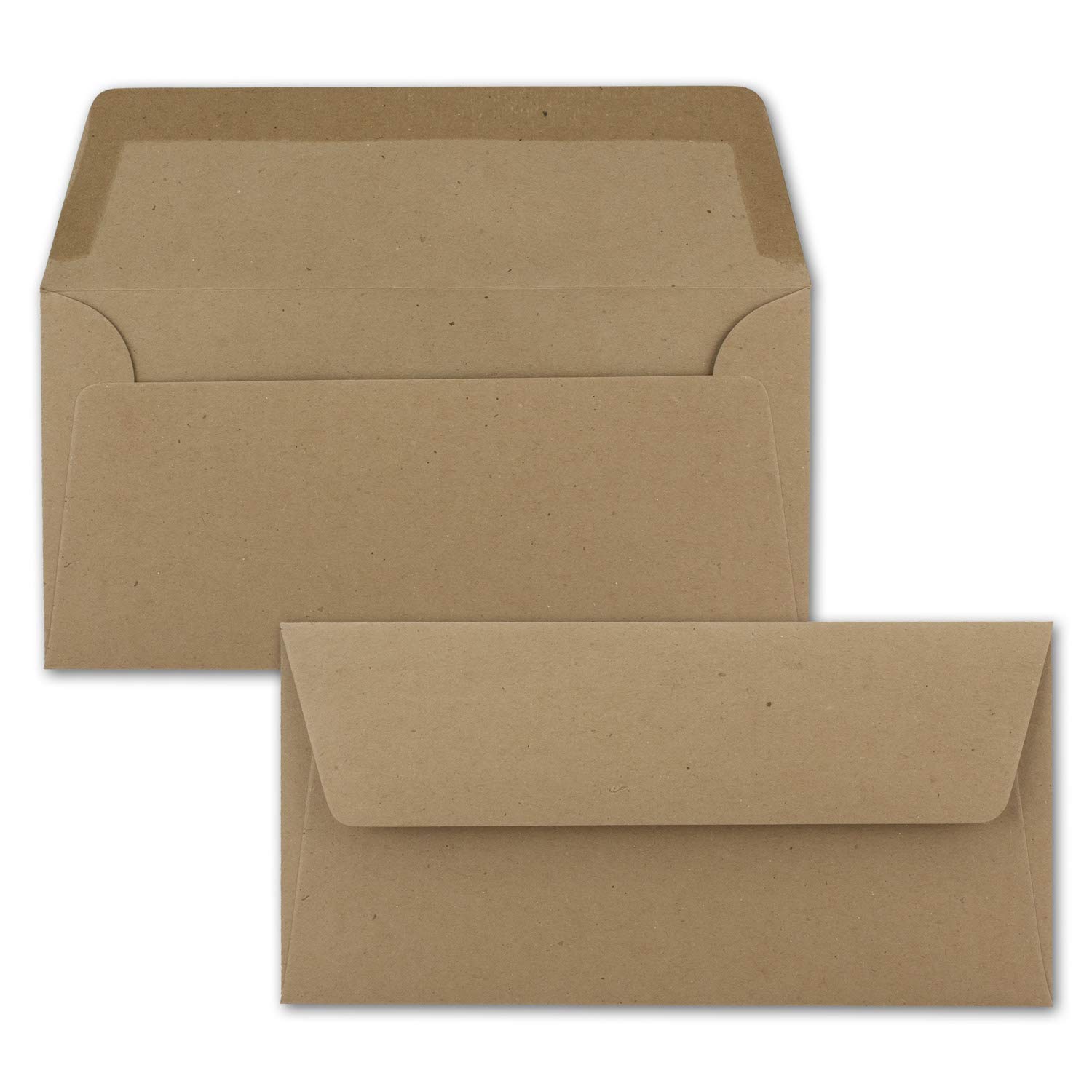 Neuser Ecological Kraft Paper Card and Envelope Set Sand Brown – 30 75 Umschläge 01 DIN Lang-Umschläge-Nassklebung