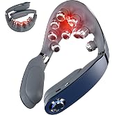 SKG Portable Neck Massager with Heat for Daily Stress and Tech Neck Relief | Vibration Massager, Innovative Foldable 3D Neck Massager for Desk Workers - Cordless Portable, Quiet Birthday Gifts for Men