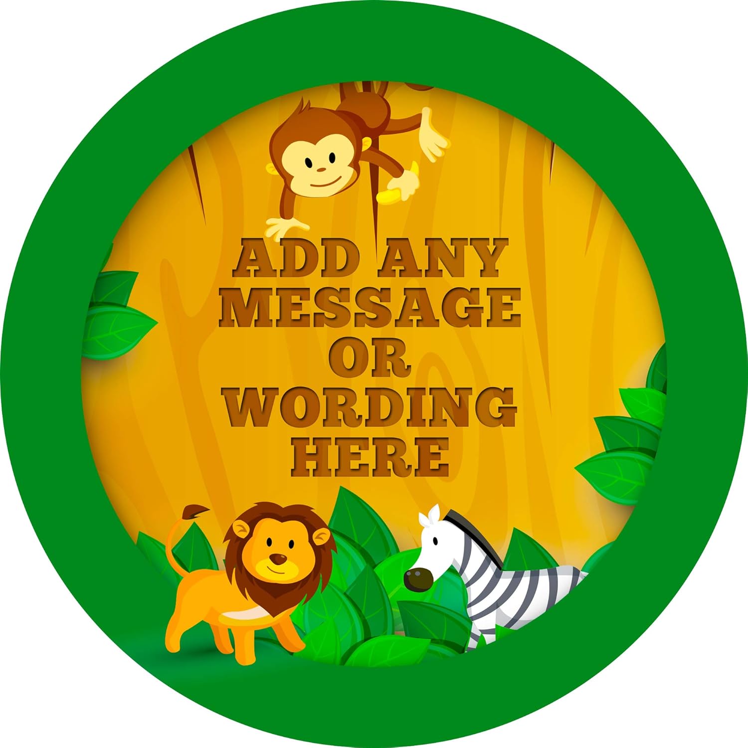 Safari Sticker Labels (6 Stickers, 9.5cm Each) Personalised Custom