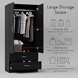 Vida Designs Riano 2 Door & 2 Drawer Wardrobe Black 170H x 76W x 53D view 4