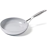 GreenPan Venice Pro Stainless Steel Healthy Ceramic Nonstick Light Gray Frypan, 8"