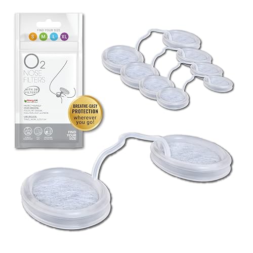 O2 Nose Filters with 3M Filtration - Nasal Screens for Allergies, Dust ...