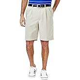 Haggar Men's Cool 18 Classic Fit Pleat Front Expandable Waistband Short (Regular and Big & Tall Sizes)