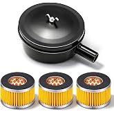 Tnuocke 1/2" PT 20mm Thread Air Compressor Silencer Intake Filter Sound Muffler with a Replacement Element H-076