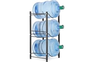 MOOACE 3-Tier Water Jug Rack, 5 Gallon Detachable Water Bottle Holder for Kitchen, Office, Home, Black