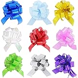 HONGJUYUAN Wrapping Ribbon Pull Bows for Wedding, Party, Birthday, Car, Holiday, Presents, Bags, Baskets, Bottles Decorations 9 Pieces in Different Color