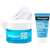 Neutrogena Hydro Boost Gel Cream Face Moisturizer + Trial Cleanser, 2 pk | For Sensitive Skin, Hydrating Gel Cream, Alcohol and Fragrance Free, Hyaluronic Acid, Daily Hydration Routine
