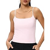 AJISAI 2025 Womens Camisole Tops Spaghetti Strap Tank Top Double Lined Adjustable Summer Crop Tops