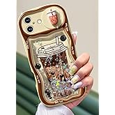 Toycamp for iPhone 16 Case 6.1 Inch - Women Girls Cute Boba Milk Tea with Sliding Camera Cover Girly Bling Glitter Sparkle Design Flowing Liquid Quicksand Cover for iPhone 16 Phone Case