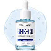 AHGMESIDE 2% GHK-Cu Copper Peptide Face Serum, Anti-Aging &amp; Firming 1 Fl Oz | Multi-peptide formula with dual hyaluronic acid, niacinamide and panthenol for fine lines, firmness, elasticity and hydration