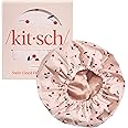 Kitsch Luxury Shower Caps for Women Reusable Waterproof - Flexi Satin Lined, Large Shower Cap for Men, Non-slip, Quick-dry, A