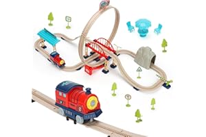 VGY Electric Train Set for Toddlers 2-4, Kids Train Set with Sound, Christmas Loop Train Tracks Toy, Great Gift for Boys and Girls 3 4 5 6 7 Year Old