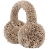 POMIJIAN Kids Winter Ear Muffs Fuzzy Foldable Earmuffs Girls Soft Fluffy Ear Warmer Boys Toddler Cute Ear Cover for Cold