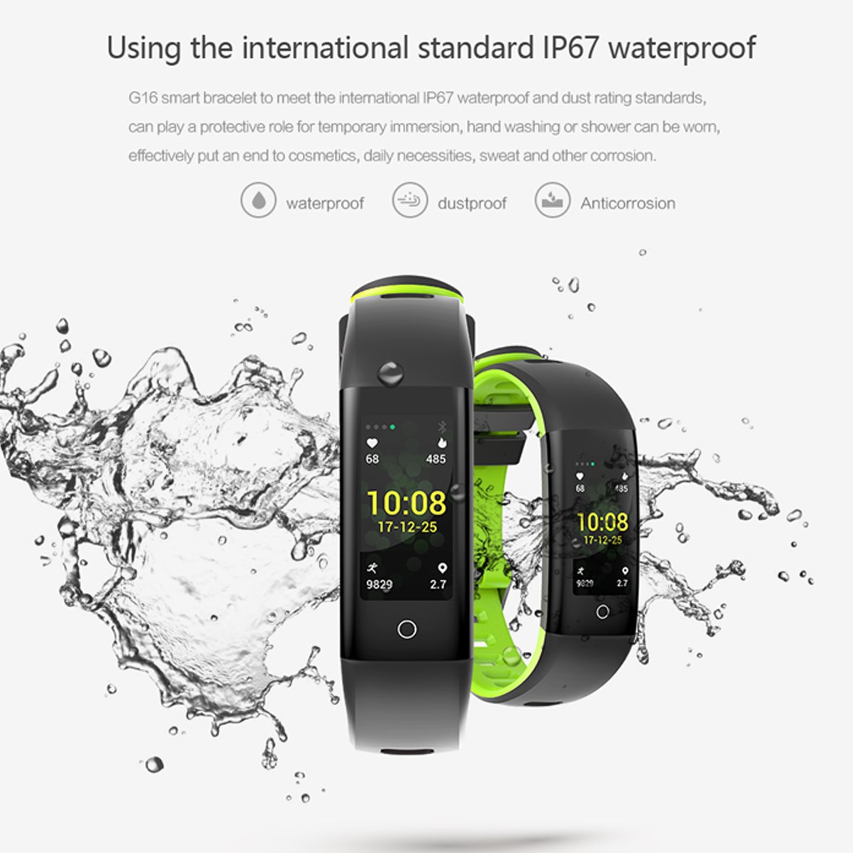 AUNEY Fitness Tracker Color Screen Sport Band Smart Wristband Bracelet Waterproof Bluetooth Activity Heart Rate Sleep Monitor Pedometer sport band for IOS and Android