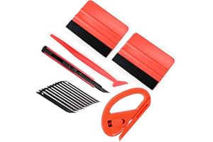 Gomake Vehicle Vinyl Wrap Window Tint Film Tool Kit Include 4 Inch Felt Squeegee, Retractable 9mm Utility Knife and Blades, Z