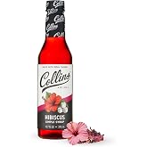 Collins Hibiscus Simple Syrup, Perfect for Margaritas, Sours, Spritz Cocktails, Lemonades, Teas, and Seltzers, Cocktail Syrups, Home Bar Accessories, Party Essentials, 12.7 oz, Set of 1