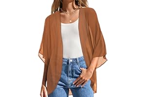 JOELLYUS Womens Kimono Beach Cover Up Chiffon Cardigan Floral Tops Loose Capes