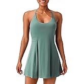 Womens Tennis Dress with Adjustable Straps Built-in Bra Workout Athletic Golf Summer Dress Non-Removable Shorts