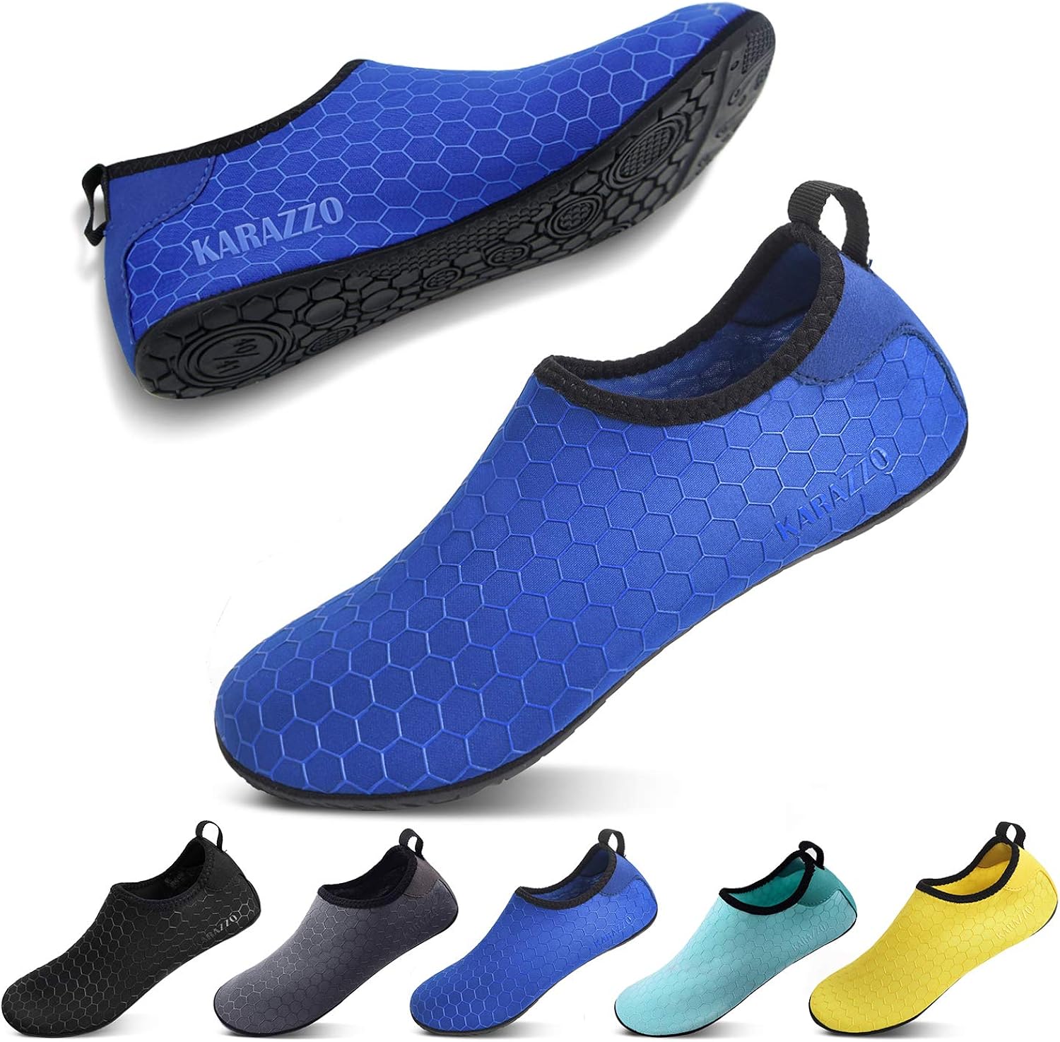 KARAZZO Mens Womens Water Shoes Aqua Shoes Socks Quick-Dry Lightweight Barefoot Shoes