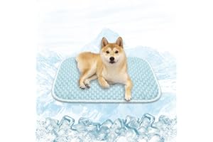 MICROCOSMOS Dog Sleeping Pad & Pet Cooling Mat- Breathable Bubble Surface, EZ Clean. Keep Cooling for Pets, Kids and Adults in Summer.(BlueWhite, 28" x 22")