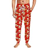 Deerose Mens Halloween Pajama Pants Pumpkin Print Jogger Pants with Pockets