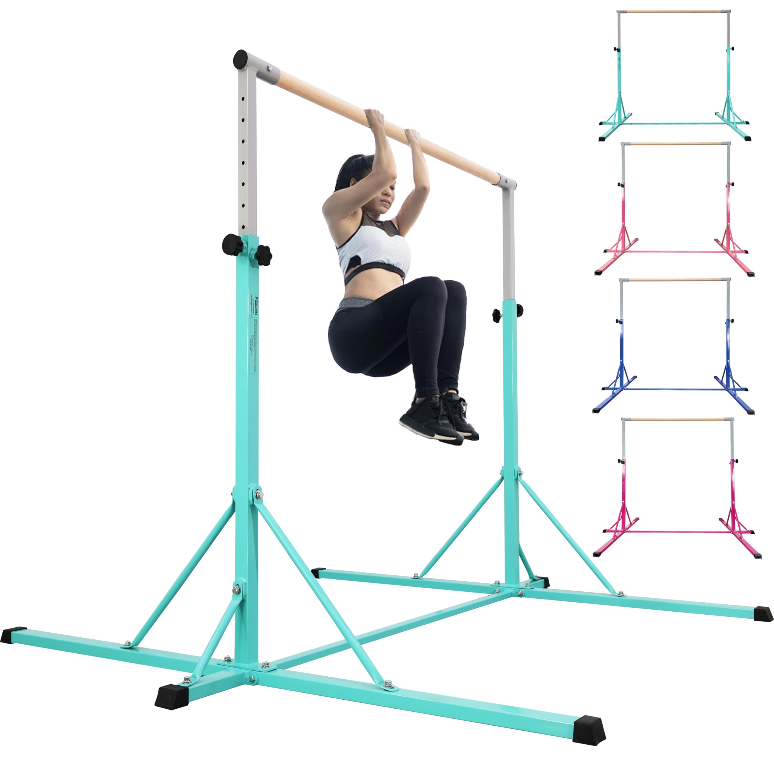 Photo 1 of FC FUNCHEER Gymnastics bar,5FT/6FT Horizontal Bars, Adjutable Gymnastic Bar for Kids Ages 5-20, 35.4" to 59"/45" to 71", Weight Limit 500 LBS,Home Gym Equipment