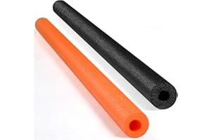 Hanaive 2 Pack Pool Noodles 52 Inch Foam Pool Swim Noodles Hollow Foam Noodle for Christmas Decoration Swimming Floats DIY Floating Craft Projects(Black, Orange)