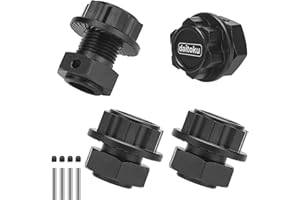 daitoku RC 17mm Extended Aluminum Wheel Hex Hub Kit - 4PCS Splined Wheel Nuts with Anti-Dust Caps Compatible with Arrma 1/10 4S KRATON Outcast V2,1/8 Mojave 4S