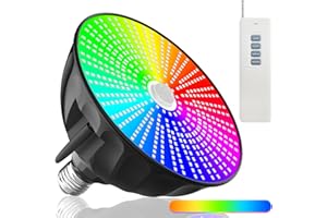 CINHOMI Pool Light 120 V 66 W Pool Lights for Inground Pool RGB LED Color Changing Pool Lights Medium E26/E27 Base Underwater Pool Light Bulb with Remote Control Replacement for Pentair and Hayward Lamps