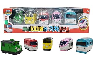 GIANANO 5 Color Mini Car Figures, No Battery Korean Animation Little Bus Friends, Ti.ti.po Figure Set of 5