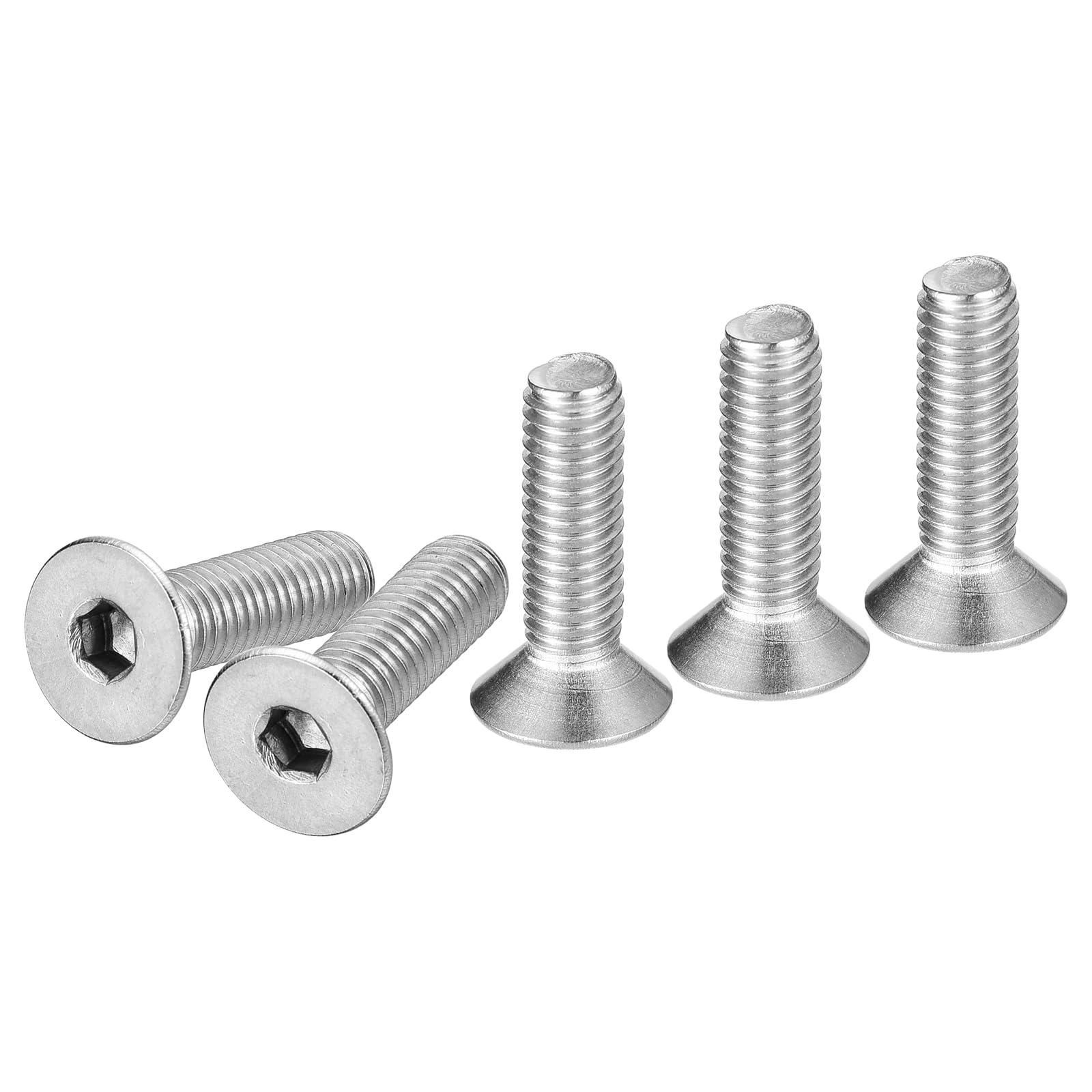 DTGN M5-0.8 x 18mm Flat Head Socket Cap Screws, 50 Pack 304 Stainless Steel Hex Socket Flat Head Screws, Full Thread, Countersunk Bolts — image 1