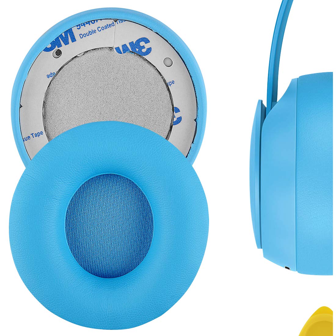 Geekria Replacement Ear Pads Compatible with Beats Solo Pro (A1881) Headphones, Ear Cushions (Light Blue)