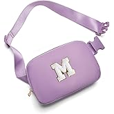 Gitus Birthday Gifts for 8 9 10 11 12 13 Year Old Girls Personalized Fanny Pack Crossbody Bags with Initial Letter Patch Belt Bag for Teen Girls Cute Trendy Stuff Travel Essentials (Lavender-M)