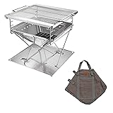 CAMPINGMOON 3-in-1 Portable Stainless Steel Wood