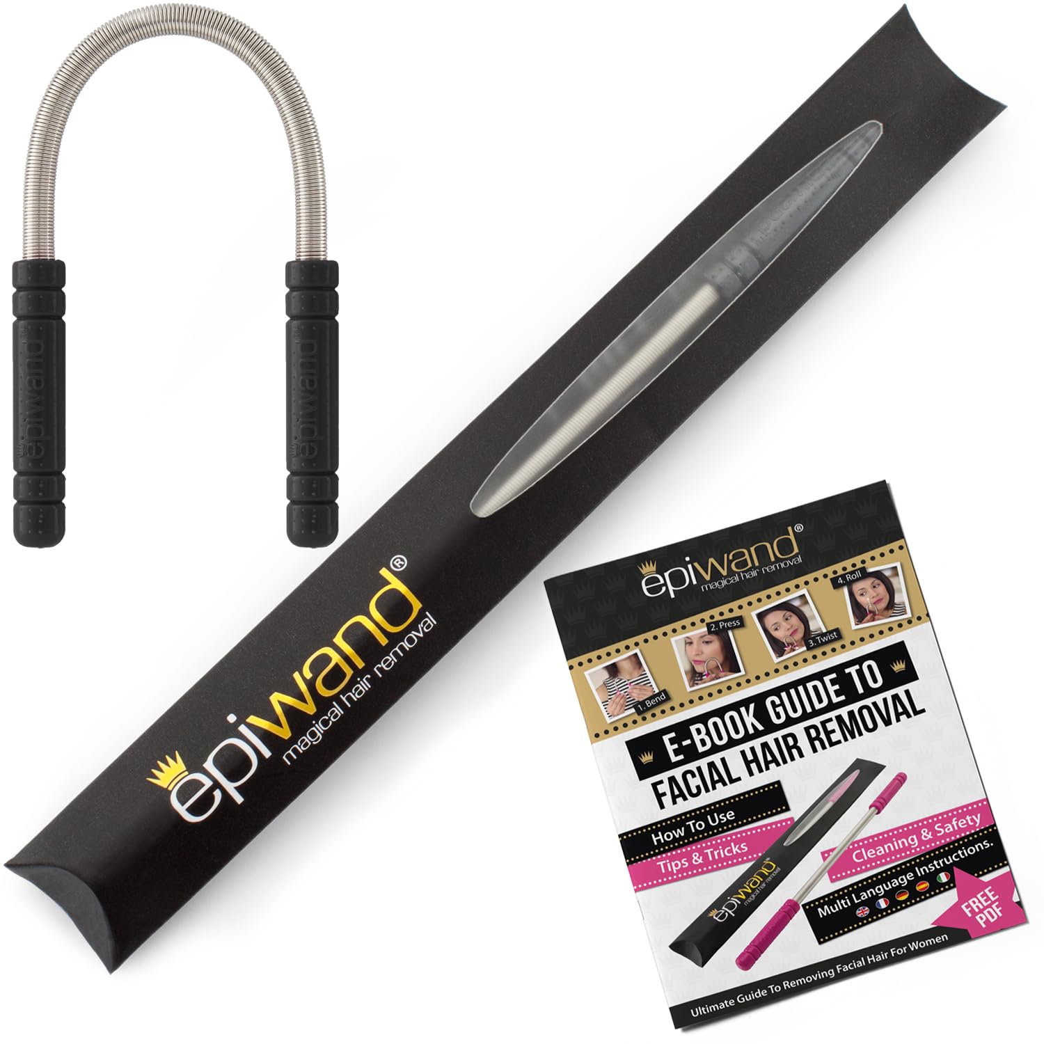 Epiwand Facial Hair Remover Threading Tool For Women - Easily Remove Facial Hair From Your Upper Lip, Chin, Cheeks and Neck with This Professional Spring Facial Hair Epilator. Includes Gift Box & Instructions
