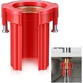 Kitchen Faucet Fixing Nut PP Plastic Faucet Lock Nut for Threaded Pipe 32mm OD Anti Loosening Hot and Cold Faucets Fasteners Red Locking Nuts Fixing Repair Tools for Kitchen and Bathroom