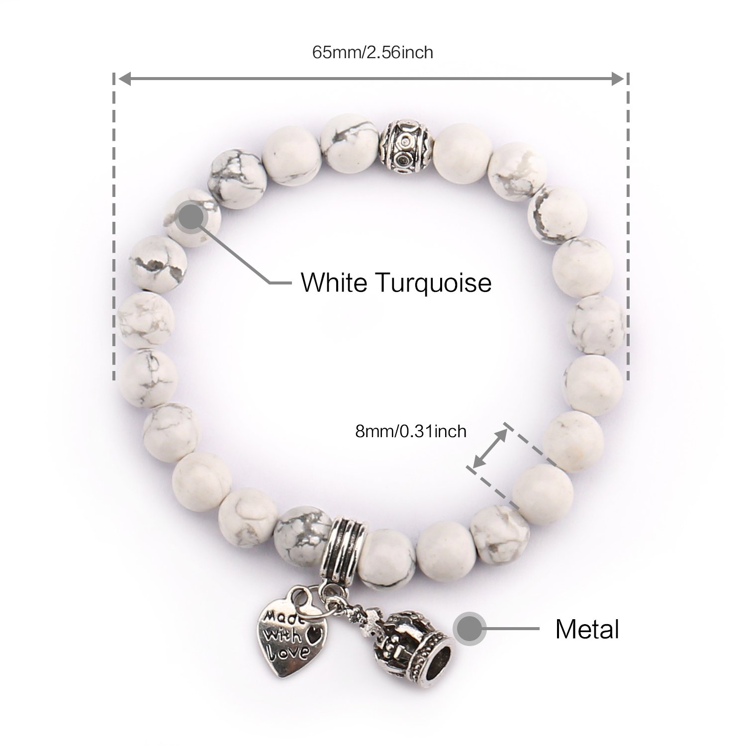 Beads Bracelet,UHIBROS Crown with \