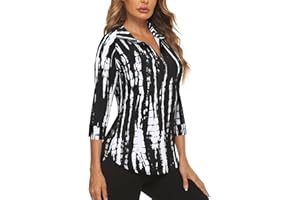 Cucuchy Style Womens Golf Shirt 3/4 Sleeve Quarter Zip Workout Tennis Tops Quick Dry UPF 50+ Shirts