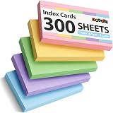 Koogel A6 Flash Cards 300-Piece 5 Colour Blank Study Cards 150gsm 14.8x10.5cm