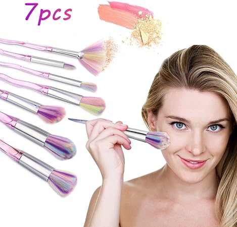 Amazon Luckyfine ユニコーンメイクブラシ ブラシ 化粧ツール 化粧ブラシ メイクアップ 道具 ツール ファション オシャレ 便利 簡単 毛量たっぷり 極細毛 粉含み抜群 基礎メイクアップブラシ Luckyfine メイクアップブラシ 通販