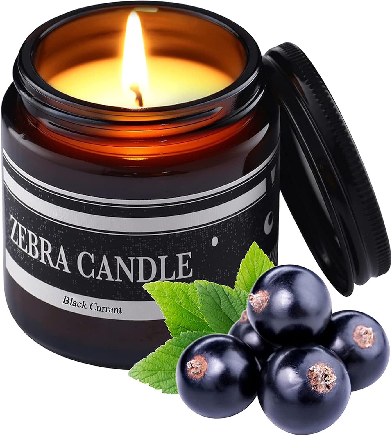 Black Currant Scented Candle for Home 3.5oz Premium Soy Candles 30